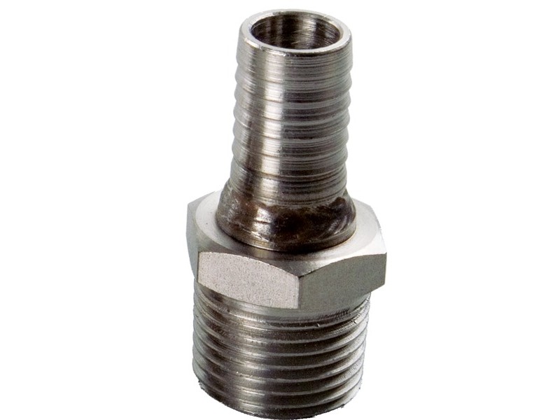 Male Stainless 1/2" NPT x 1/2" Barb