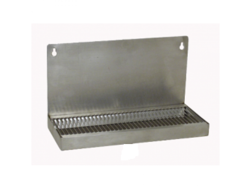 Stainless Steel Mountable Drip Tray, no drain (12"L x 5"W- 6" back splash)
